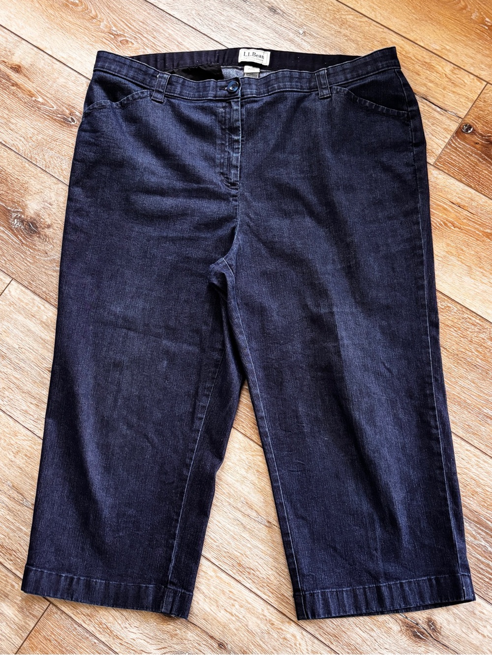 L.L.Bean Stretch Denim Capri Cropped Jeans Plus Size 20W Classic Fit Straight